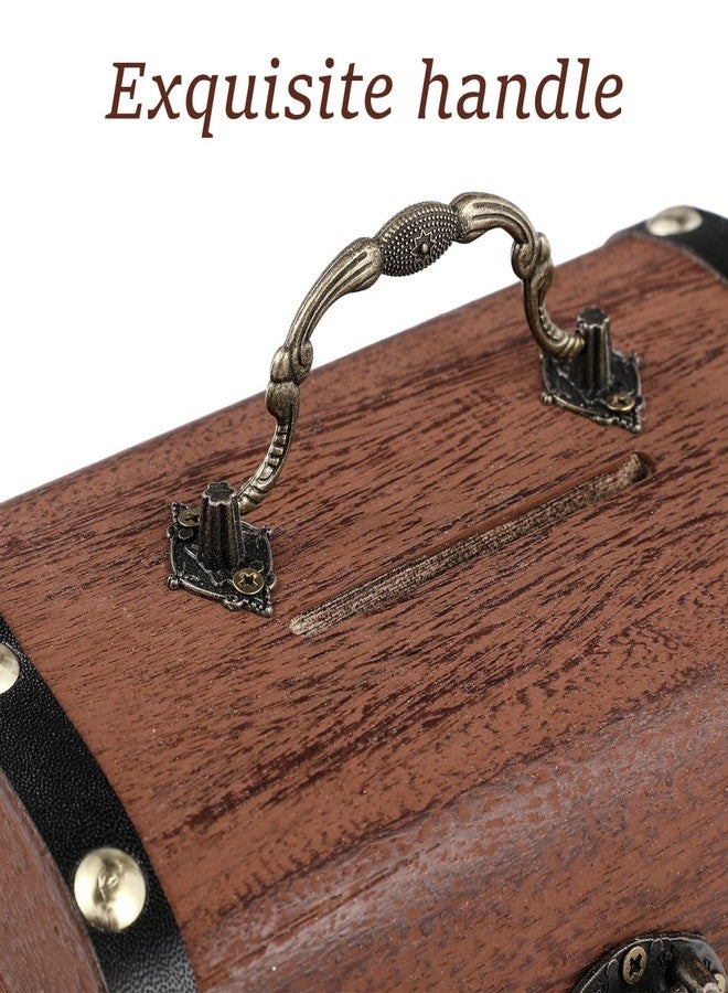 WRITWAA Retro Treasure Chest with Lock Light Brown Plastic Organizer Box for Coins Jewelry and Keepsakes Vintage Storage Chest with Heart-Shaped Lock - Image 4